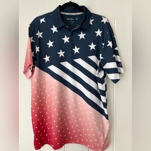 Walter Hagen Patriotic Star and Stripe Polo Shirt